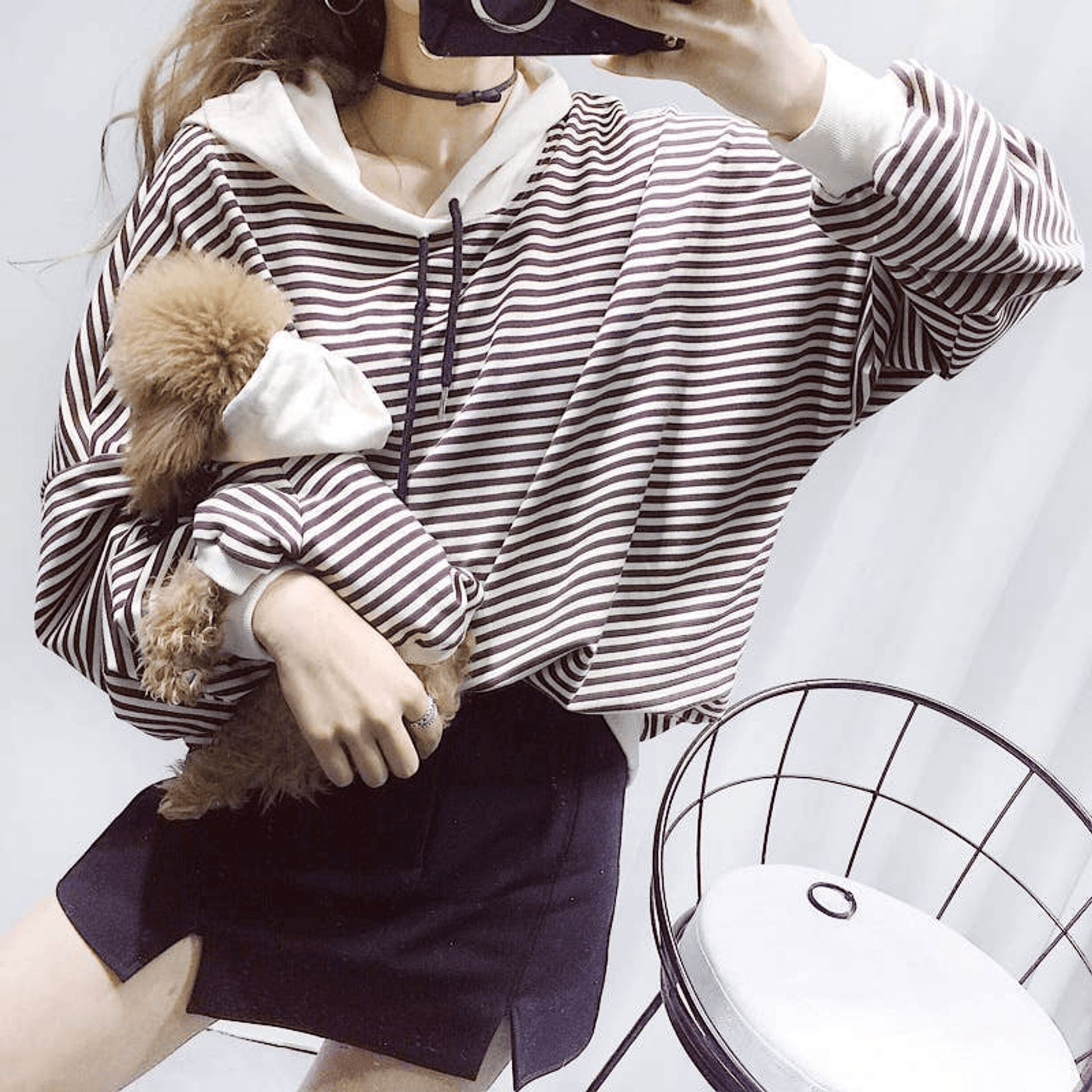 Matching Black Stripe Cardigan-Sweater Set for Pet and Owner-5